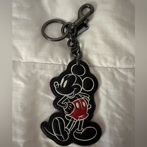 RARE Coach x Disney Collaboration Black & Red Mickey Mouse Silhouette Bag Tag